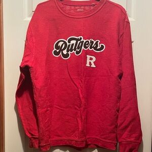 Rutgers Red Long Sleeve, Cotton Shirt, Womens size med